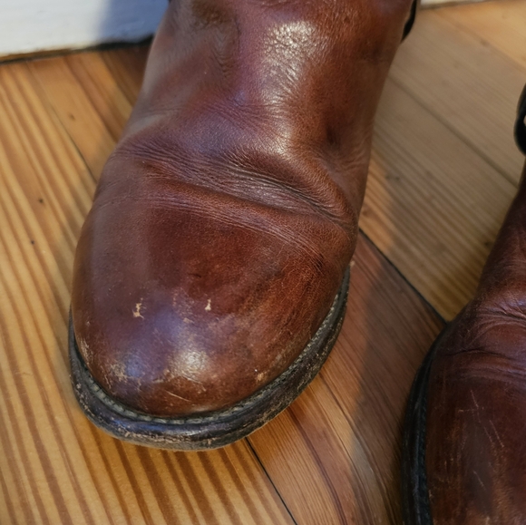 Frye Campus Boots Brown Leather Vintage With Buckle Size 8.5 - Picture 4 of 10